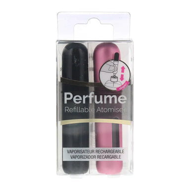 Pressit Refillable Perfume Spray Bottles 2 x 4ml - Pink  Black Pressit
