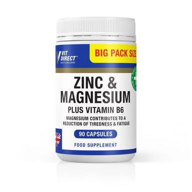 Vit Direct Zinc & Magnesium plus Vitamin B6 90 Capsules - The Beauty Store
