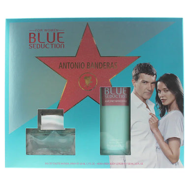 Antonio Banderas Blue Seduction 2 Piece Set - Eau De Toilette 50ml -  Body Lotion 100ml Antonio Banderas