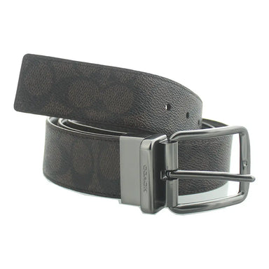 Coach Harness Buckle Cut-To-Size Reversible Mahogany 38mm Belt Coach