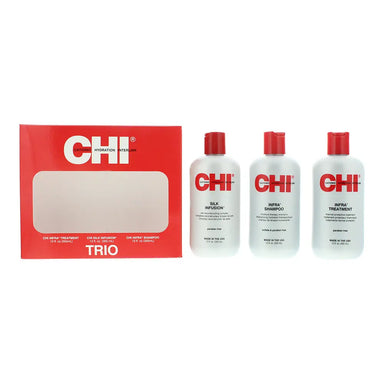 CHI Trio Kit 3 Piece Gift Set: Infra Shampoo 355ml - Infra Treatment 355ml - Silk Infusion 355ml Chi