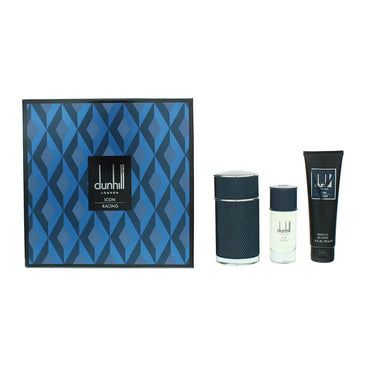 Dunhill Icon Racing Blue Eau De Parfum 3 Piece Gift Set: Eau De Parfum 100ml - Shower Gel 90ml - Eau De Parfum 30ml Dunhill