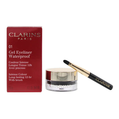 Clarins Gel Eyeliner Waterproof Intense Colour Long Lasting 12H with Brush #01 Intense Black 3.5g Clarins