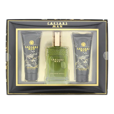 Caesars Man 3 Piece Gift Set: Cologne Spray 120ml - Hair  Body Wash 100ml - Aftershave Balm 100ml Caesars