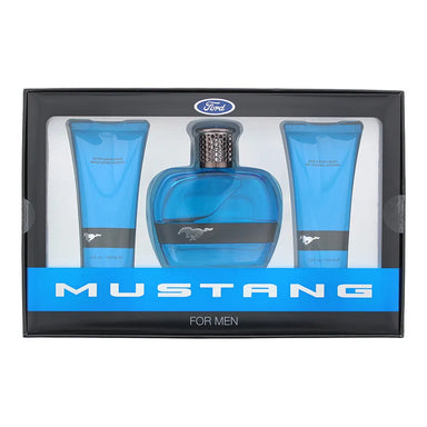 Mustang Blue 3 Piece Gift Set: Eau De Toilette 100ml - Aftershave Balm 100ml - Hair  Body Wash 100ml Mustang