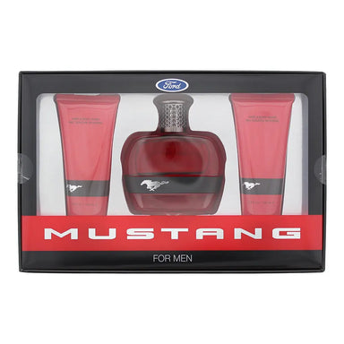 Mustang Red 3 Piece Gift Set: Eau De Toilette 100ml - Aftershave Balm 100ml - Hair  Body Wash 100ml Mustang