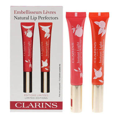 Clarins Natural Lip Perfector 2 Piece Gift Set: Grapefruit Lip Perfector 12ml - Juicy Mandarin Lip Perfector 12ml Clarins
