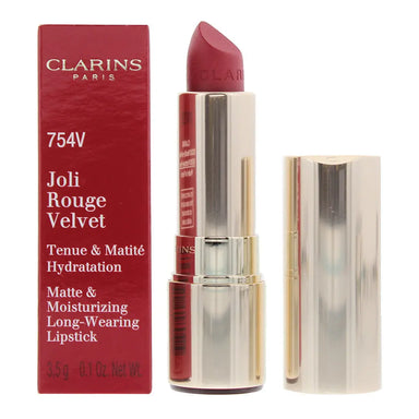 Clarins Joli Rouge Velvet 754 V Deep Red Lipstick 3.5g Clarins