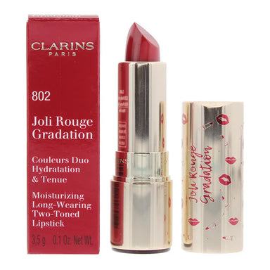 Clarins Joli Rouge Graduation Moisturizing Long-Wearing Two-Toned Lipstick 802 Red Graduation Tester 3.5g Clarins