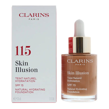 Clarins Skin Illusion Natural Hydrating Spf 15 No.115 Cognac Foundation 30ml Clarins