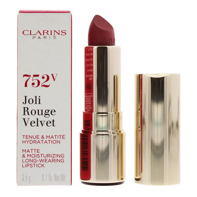 Clarins Joli Rouge Velvet Matte  Moisturizing Long Wear Lipstick 752V Rosewood 3.5g Clarins