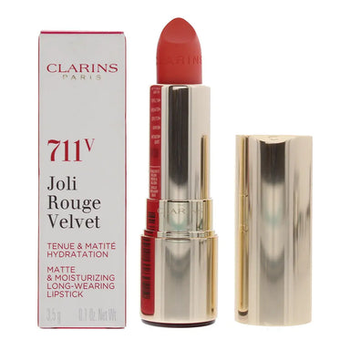 Clarins Joli Rouge Velvet Matte  Moisturizing Long Wearing Lipstick No.711V Papaya 3.5g Clarins