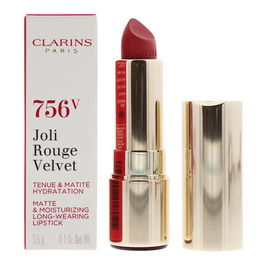 Clarins Joli Rouge Velvet Matte  Moisturizing Long Wearing Lipstick 756V Guava 3.5g Clarins