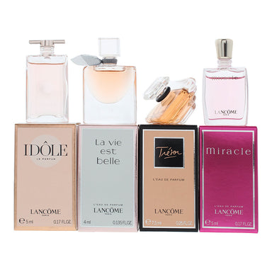 Lancôme 4 Piece Gift Set: Idole Eau De Parfum 5ml - La Vie Est Belle Eau De Parfum 4ml - Tresor Eau De Parfum 7.5ml - Miracle Eau De Parfum 5ml Lancôme