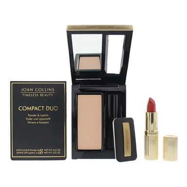 Joan Collins Compact Duo Powder 6g - Crystal Cream Lipstick 3.5g Joan Collins