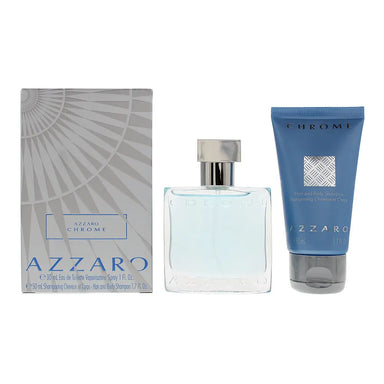 Azzaro Chrome 2 Piece Gift Set: Eau De Toilette 30ml - Hair And Body Shampoo 50ml Azzaro