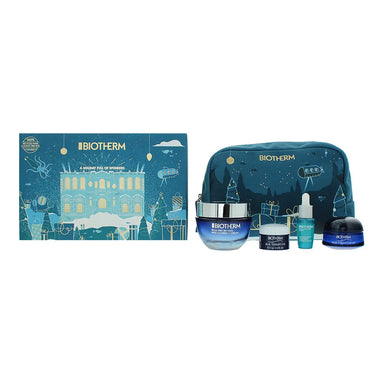 Biotherm Blue Therapy 4 Piece Gift Set: Pro-Retinol Cream 50ml - Plankton Elixir Serum 7ml - Eye Cream 5ml - Night Cream 15ml + Pouch Biotherm