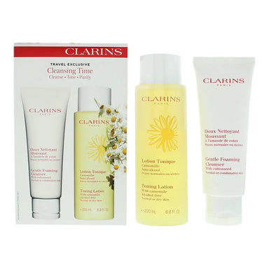 Clarins Everyday Cleansing 2 Piece Gift Set: Gentle Foaming Cleanser 125ml- Toning Lotion200ml Clarins
