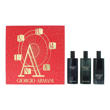 Giorgio Armani Code Pour Homme 3 Piece Gift Set: Eau De Toilette 15ml - Eau De Parfum 15ml - Parfum 15ml Giorgio Armani