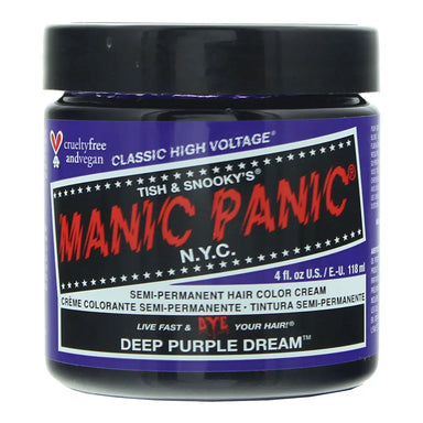 Manic Panic High Voltage Deep Purple  Semi-Permanent Hair Color Cream 118ml Manic Panic