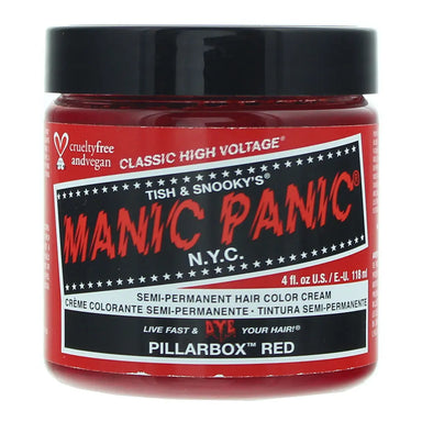 Manic Panic High Voltage Pillarbox Red Semi-Permanent Hair Color Cream 118ml Manic Panic