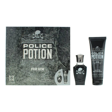 Police Potion For Him 2 Piece Gift Set: Eau De Parfum 30ml - Shower Gel 100ml Police