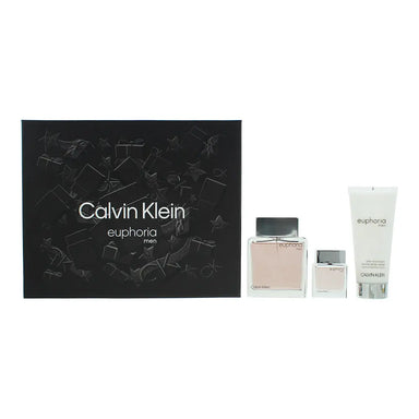 Calvin Klein Euphoria Men 3 Piece Gift Set: Eau De Toilette 100ml - Aftershave Balm 100ml - Eau De Toilette 15ml Calvin Klein