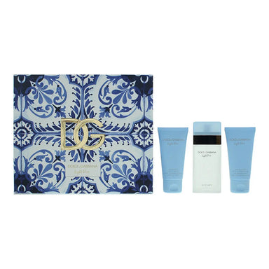 Dolce  Gabbana Light Blue 3 Piece Gift Set: Eau De Toilette 50ml - Body Lotion 50ml - Shower Gel 50ml Dolce and Gabbana