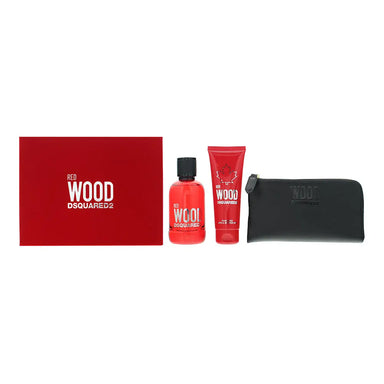 Dsquared2 Red Wood 3 Piece Gift Set: Eau De Toilette 100ml - Shower Gel 100ml - Wallet Dsquared2