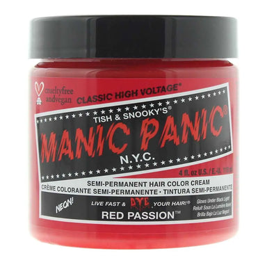 Manic Panic Classic High Voltage Red Passion Semi-Permanent Hair Colour Cream 118ml Manic Panic