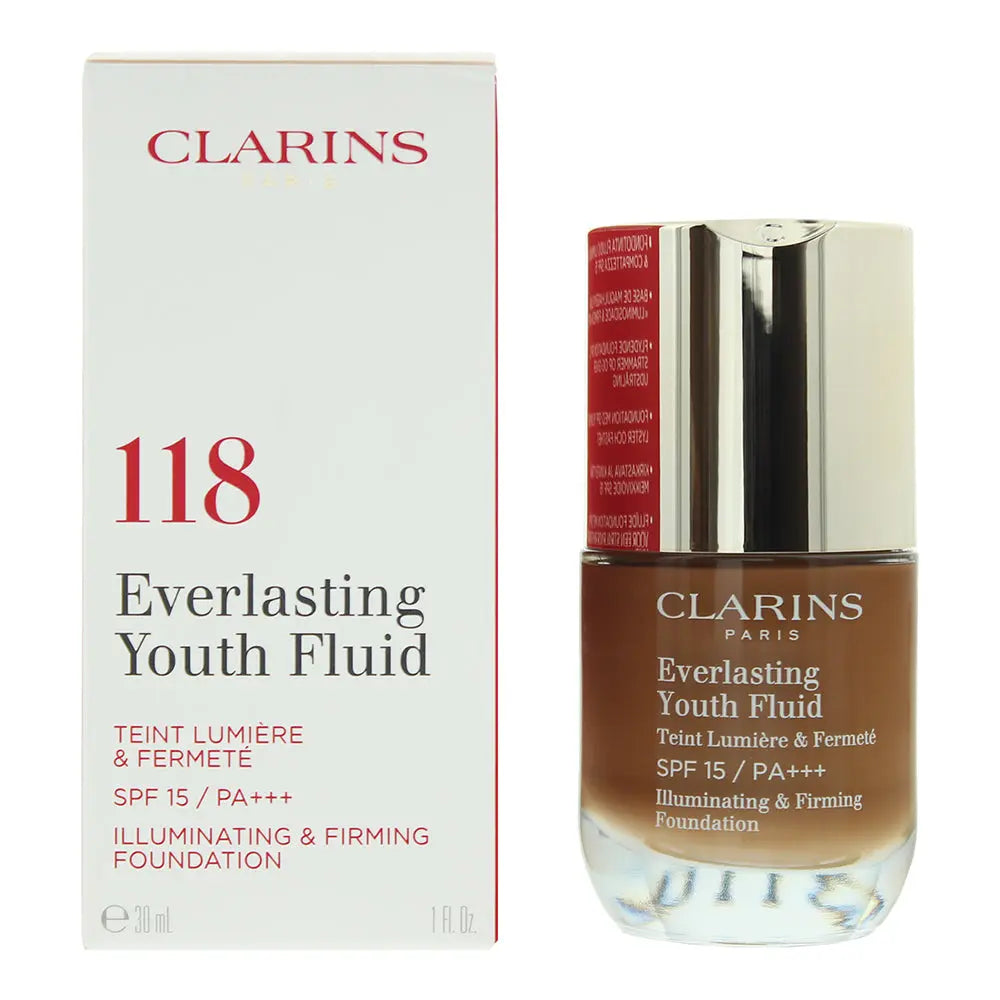 Clarins Everlasting Youth Fluid 118 Sienna Foundation 30ml Clarins