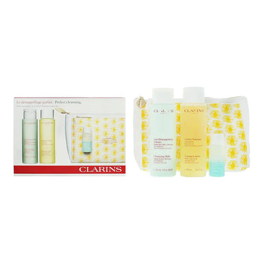 Clarins Perfect Cleansing 3 Piece Gift Set: Cleansing Milk 200ml - Toning Lotion 200ml - Eye Make-Up Remover 30ml Clarins