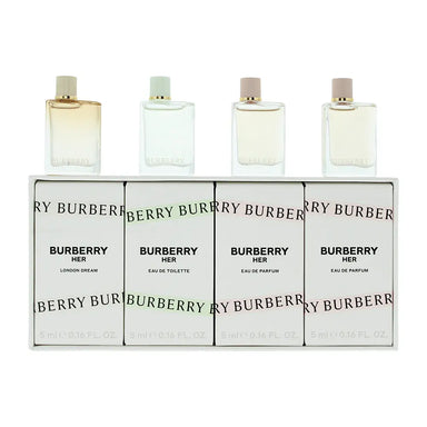Burberry Her 4 Piece Gift Set: Eau De Parfum 5ml - Eau De Parfum 5ml - Eau De Toilette 5ml - London Dream Eau De Parfum 5ml Burberry