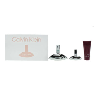 Calvin Klein Euphoria 3 Piece Gift Set: Eau de Parfum 100ml - Eau de Parfum 30ml - Body Lotion 100ml Calvin Klein