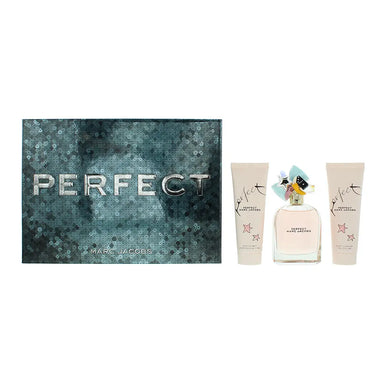 Marc Jacobs Perfect 3 Piece Gift Set: Eau De Parfum 100ml - Body Lotion 75ml - Shower Gel 75ml Marc Jacobs