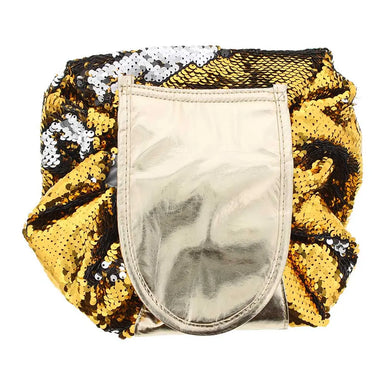 Sequin Make Up Bag Gold Unbranded