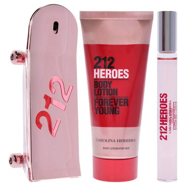 Carolina Herrera 212 Heroes Gift Set EDP 80ml + B/Lotion 100ml + R/Ball 10ml - The Beauty Store