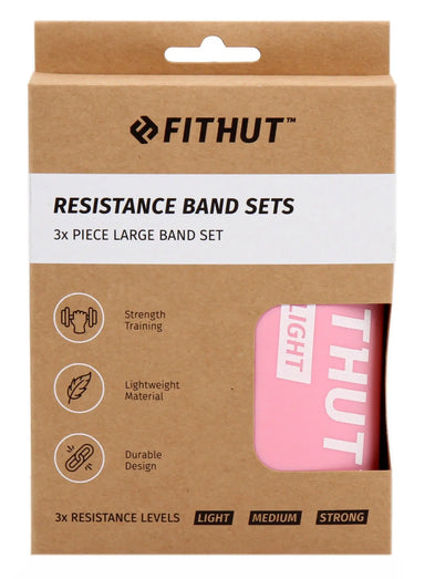 FITHUT 3 Resistance Band Set - Pink - The Beauty Store