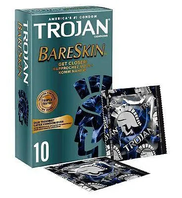 Trojan Bareskin Condoms Pack of 10 - The Beauty Store