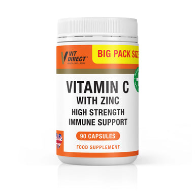 Vit Direct Vitamin C with Zinc 90 Capsules - The Beauty Store