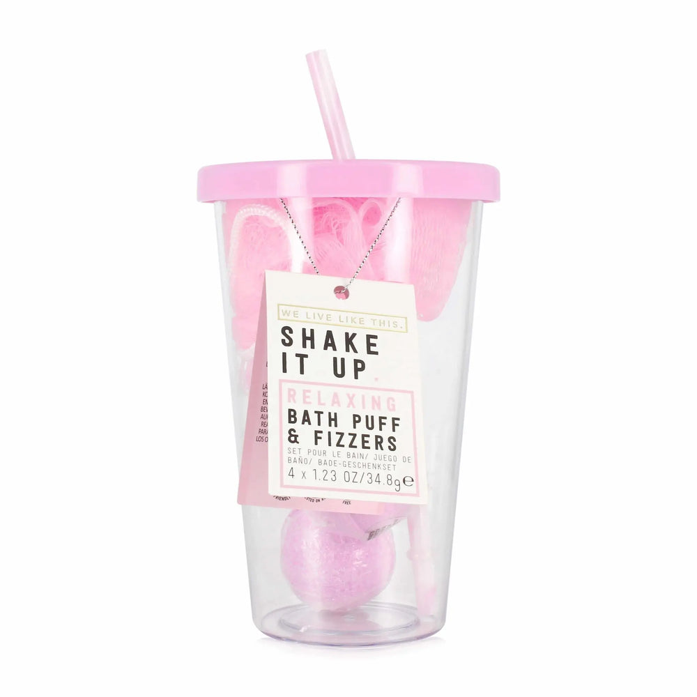 We Live Like This. Shake it Up Bath Puff & Lavender Bath Fizzers