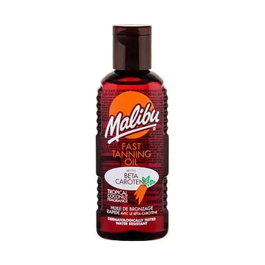Malibu Fast Tanning Oil with Beta Carotene Water Resistant 100ml - The Beauty Store