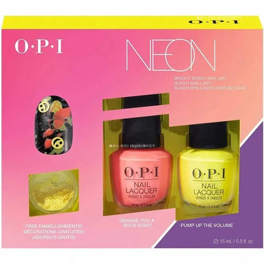 OPI Neon Nail Art Duo Set - Orange You A Rockstar & Pump Up The Volume 2x15ml - The Beauty Store
